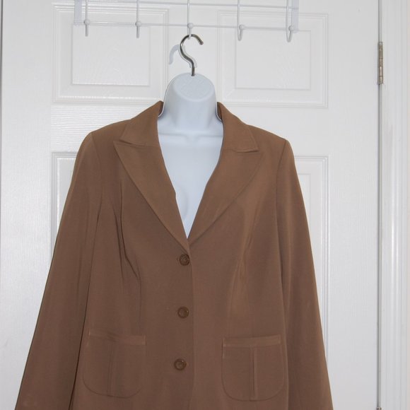KATE HILL Woman   Brown Blazer Size 14W - Picture 2 of 6